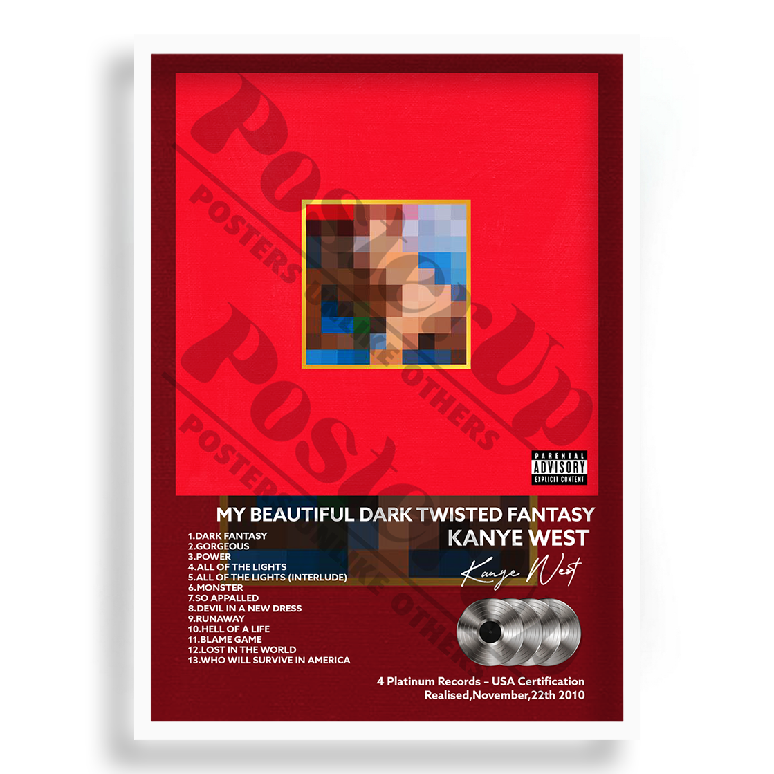 My Beautiful Dark Twisted Fantasy Kanye West | PosterUp PosterUp